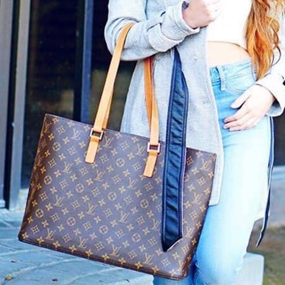 LOUIS VUITTON Damier Azur Saleya MM Ivory-Blue Canvas Tote Bag